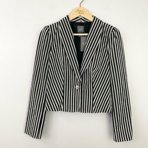 Armani Exchange Black & White Striped Blazer